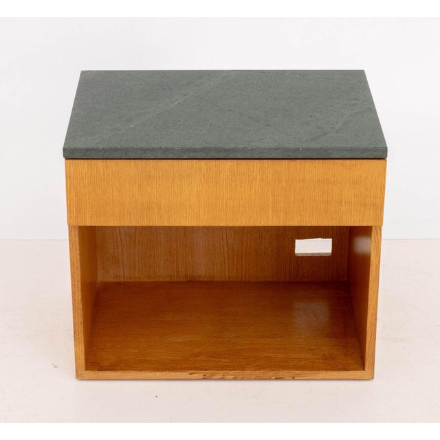 Modern Gray Stone Oak Bedside Tables, Pair For Sale In New York - Image 6 of 8
