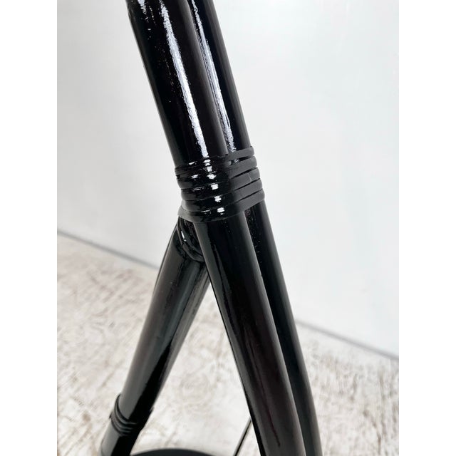 Mid Century S Curved Rattan Floor Lamp For Sale - Image 11 of 11