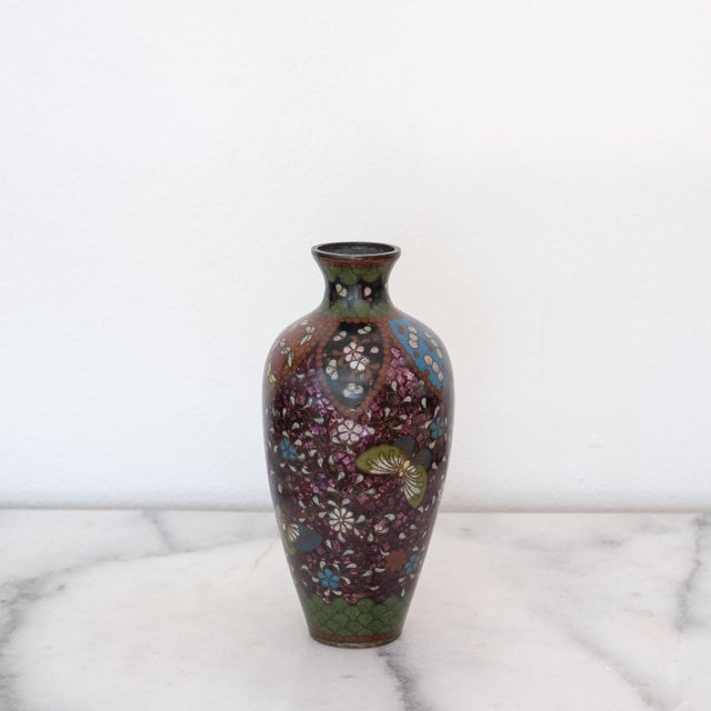 Chinese Antique Chinese Cloisonne Vase For Sale - Image 3 of 4