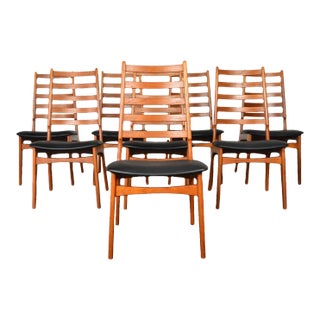 Mid 20th Century Set of 8 Danish High Back Dining Chairs in Teak For Sale
