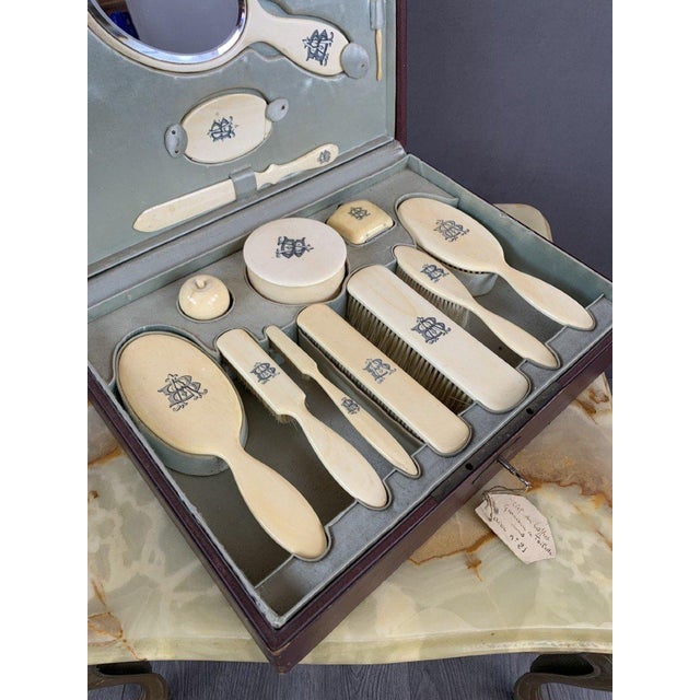 Elegant 19th Century Toilet Set We offer this elegant antique toilet set, dating from the 19th century. This set is...