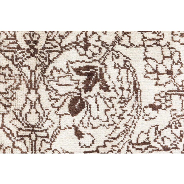Folk Art Doris Leslie Blau Tabriz Antique Floral Allover Light Beige Carpet - c. 1930 For Sale - Image 3 of 9