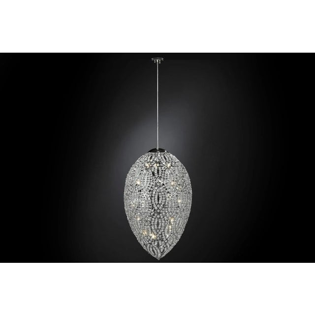 Contemporary Steel & Crystal Egg Arabesque 156 Ceiling Lamp from Vgnewtrend For Sale - Image 3 of 4