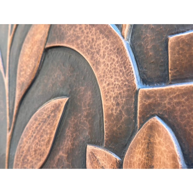 Metal Wall Relief Sculpture With Flowers & Architecture "Copper Botanica" by Jeremy Maronpot For Sale In Raleigh - Image 6 of 17