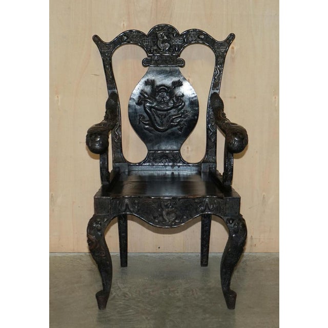 We are delighted to offer for sale this stunning original 19th century Chinese Dragon heavily carved carver armchair This...