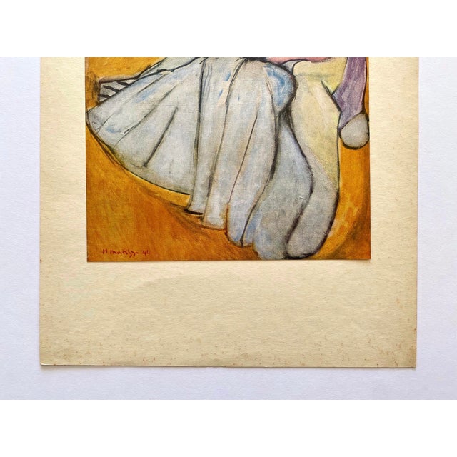 Paper Henri Matisse Vintage 1946 First Edition Fine Art Lithograph Print " Jeune Femme a La Pelisse " 1944 For Sale - Image 7 of 12