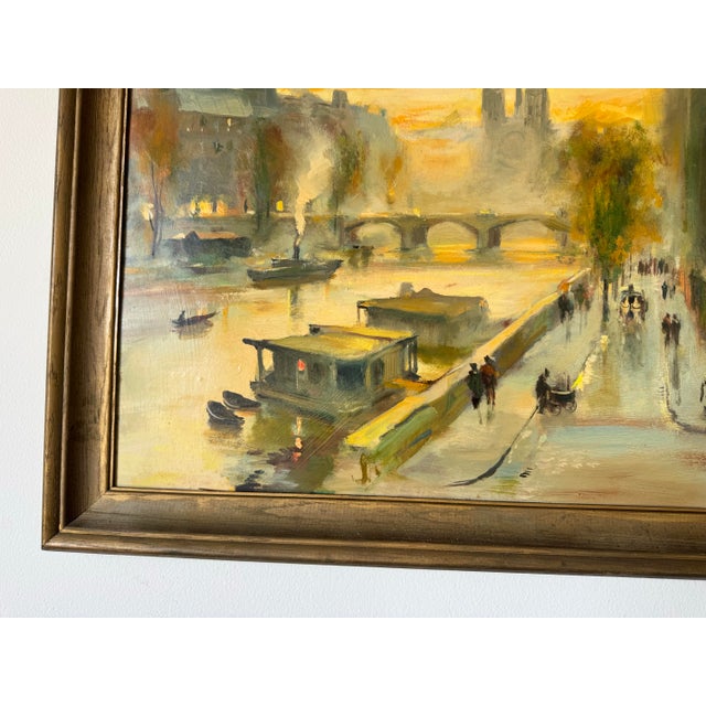 Gold Vintage L. Wiechecki Paris Street Scene Oil Painting, Framed For Sale - Image 8 of 12