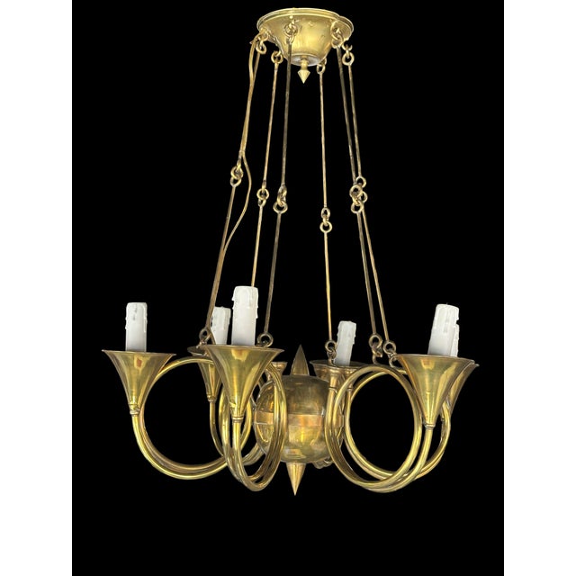 Custom solid brass French horn lighting fixture by Phoenix Day Lighting. I was told it would be at least $25,000 to...
