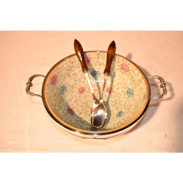 Brown English Treen Bowl With Servers, Circa 1900 For Sale - Image 8 of 10