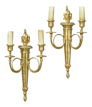 Neoclassical Gilt Two-Light Sconce - a Pair