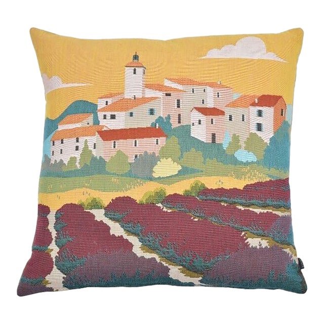 Evening in Provence Tapestry Cushion With Feather Filler - 46x46cm (18"x18") For Sale