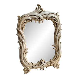 Syroco Wood Rococo Revival/Hollywood Regency Tabletop Mirror, C. 1930s–1940s, Manner of Serge Roche