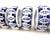 Vintage Blue and White Hand Painted Napkin Rings, Set of 6 For Sale In Little Rock - Image 6 of 7