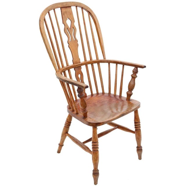 Antique Ash and Elm Windsor Armchair, 19th Century For Sale - Image 5 of 5