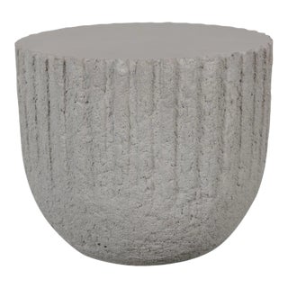 Cove Cement Round Outdoor Side Table For Sale