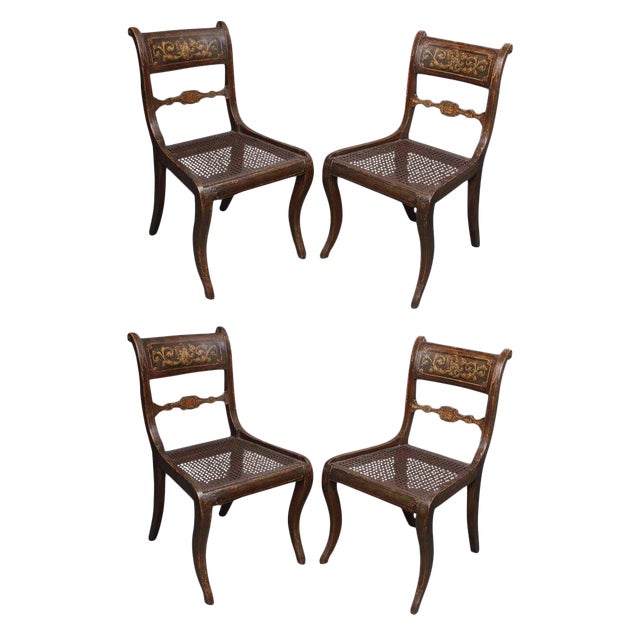 Regency Painted Side Chairs - Set of 4 For Sale