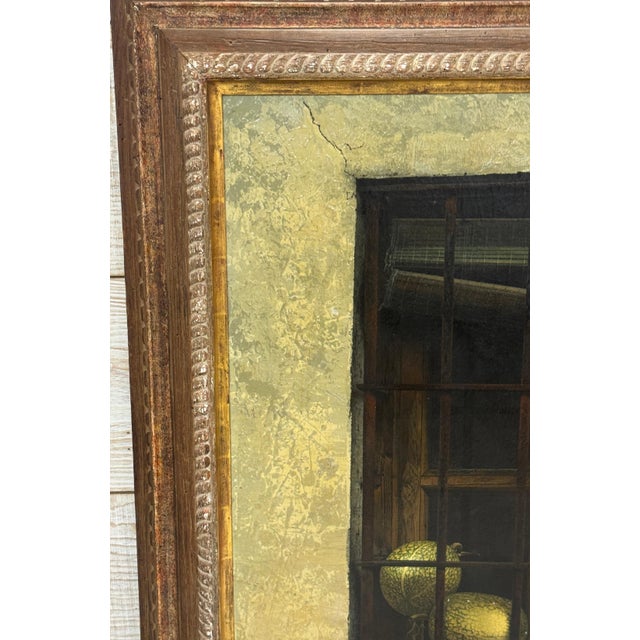 Chuck Wood Trompe l’Oeil Still Life of Striped Melons in Barn Window, c. 1970s For Sale - Image 4 of 11