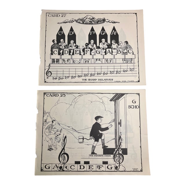 1935 Children's Music Prints Set/2 For Sale