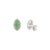 Art Deco Marquise Cut Emerald Halo Diamond Push Back Earrings in Silver- A Pair For Sale - Image 4 of 11