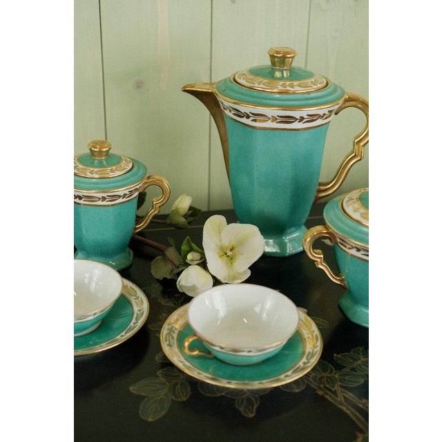 20th Century Tea and Coffee Service by Yolande Manin for Limoges, Set of 15 For Sale - Image 9 of 11