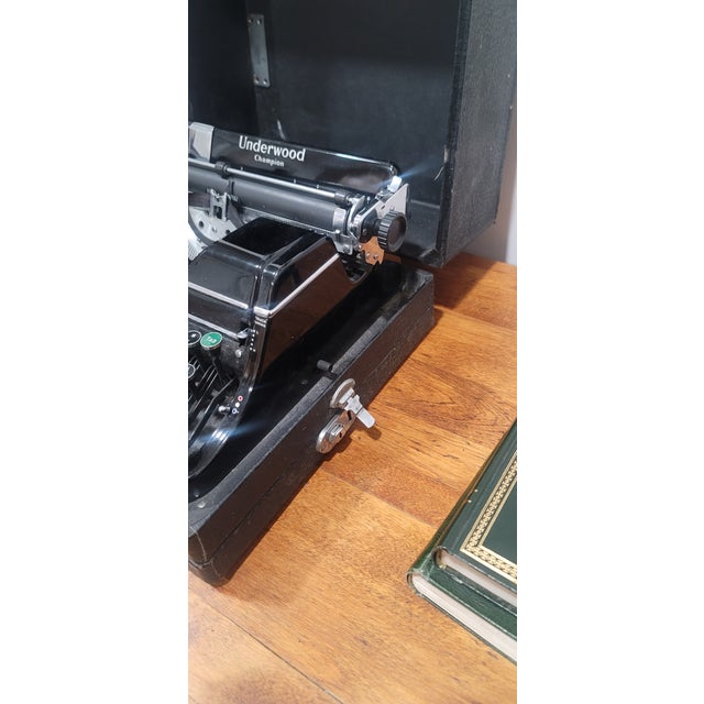 Underwood Champion Portable Typewriter With Tripod Stand Case 1940s For Sale - Image 4 of 9