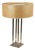 Vintage Tommi Parzinger for Stiffel Architectural Brass Table Lamp With Original Drum Shade, Circa 1960s For Sale