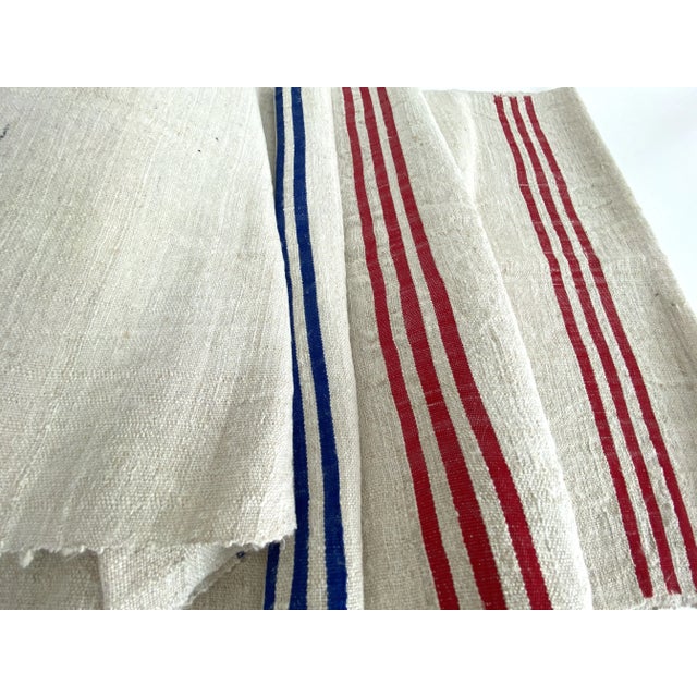 Early 20th Century Vintage French Linen Hand Loomed Textile 15.3 Yds For Sale - Image 5 of 6