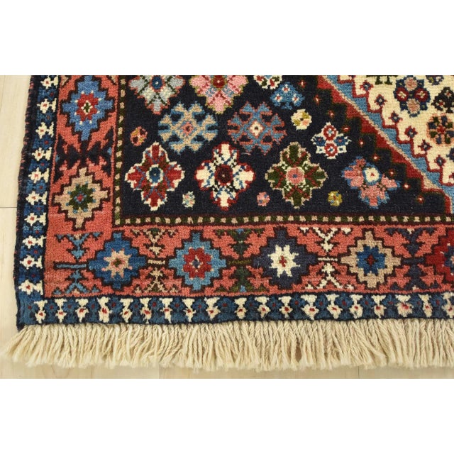 Yalameh Rug 3'5'' X 5'1'' Ivory Wool Vintage Tribal Hand-Knotted Oriental Carpet For Sale - Image 10 of 13