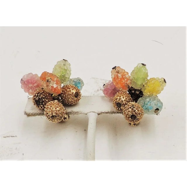 1960s Vintage 1960s Napier "Gum Drop" Colorful Clip Earrings - 2 Pieces For Sale - Image 5 of 9