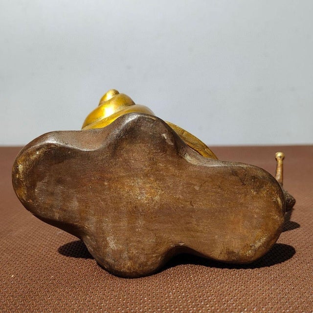Brass Vintage Gilt Bronze Snail Sculpture / Paperweight For Sale - Image 8 of 9