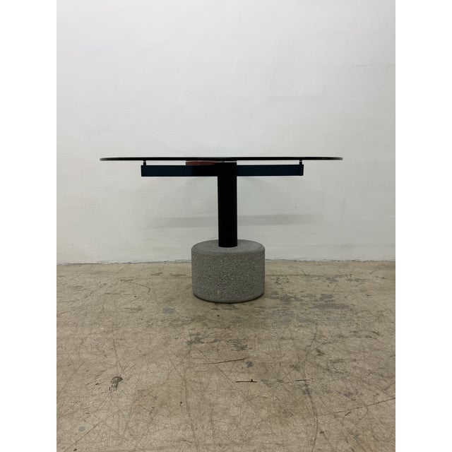 Rare Giovanni Offredi Steel and Concrete Dining or Center Table for Saporiti For Sale - Image 17 of 18