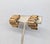 1970s goldtone checked finish rectangular sections with loops at the top and bottom half hoop clip earrings. Marked...