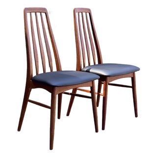 1960s Danish Modern Eva Chairs in Teak by Niels Koefoed, Set of 2 For Sale