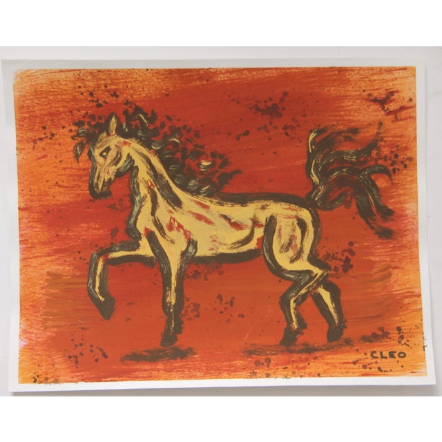 Impressionist Horse Expressionist Abstract Landscape Minimalism Sienna Burnt Umber Brick Red Original Painting Cleo Plowden For Sale - Image 3 of 4