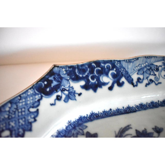 Pair of Qianlong Blue Underglaze Chinese Export Porcelain Deer Platters For Sale - Image 9 of 13