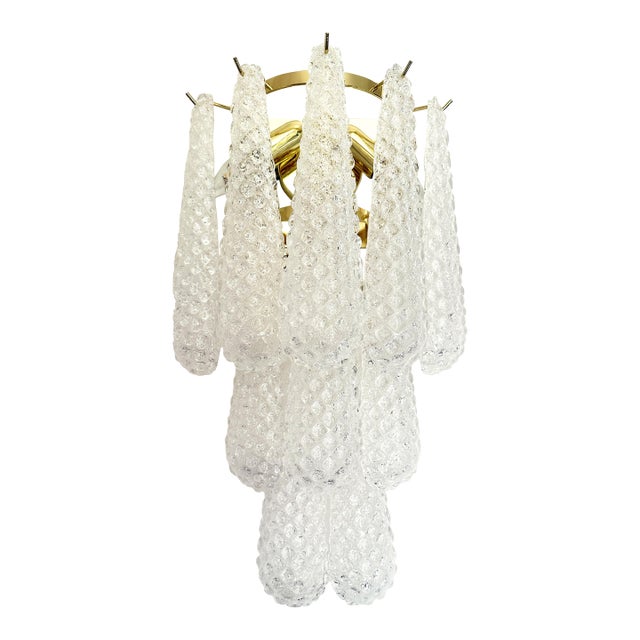 Clear “Conchiglie” Murano Glass Gold Wall Sconce by Simoeng For Sale