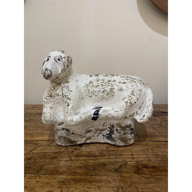 Hand Painted Sheep in Concrete, Early 20th Century For Sale - Image 14 of 14