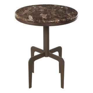 Sahel High Side Table with Marble Top by Fabian Pellegrinet Conte For Sale