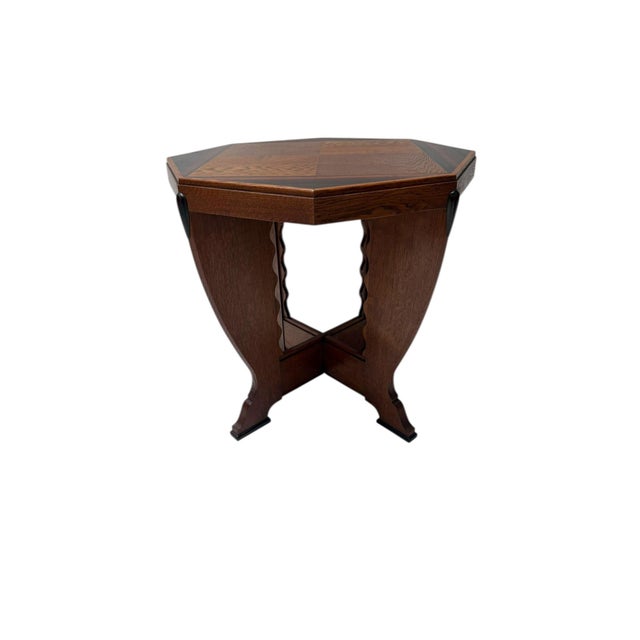 Wood Art Deco Amsterdamse School Coffee Table in Oak, 1920s For Sale - Image 7 of 14