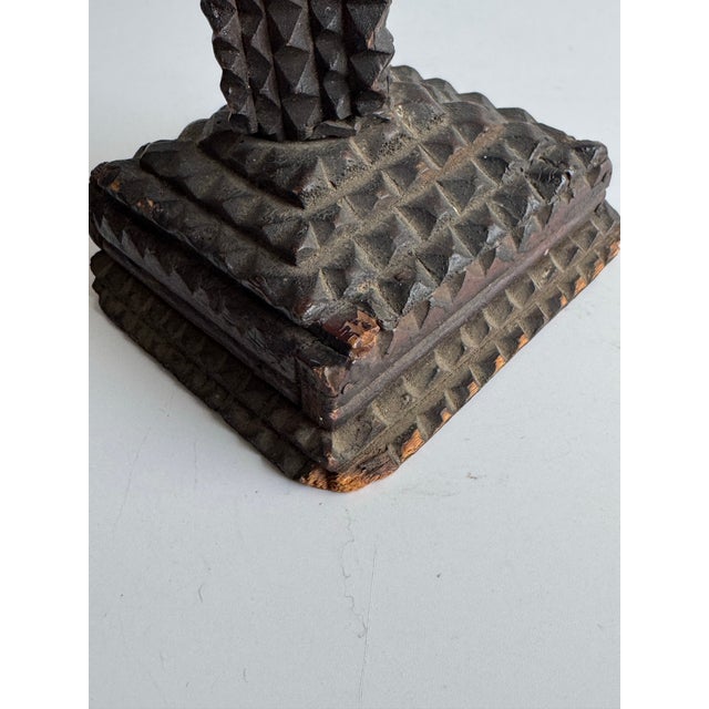 Antique Tramp Art Crucifix, Early 20th Century For Sale - Image 9 of 12