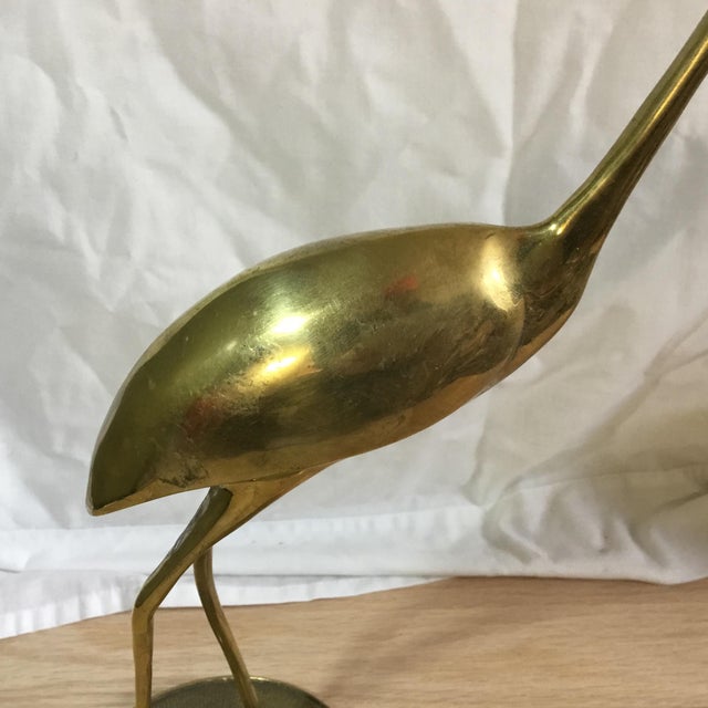1970s Vintage Brass Crane Figurine Chairish