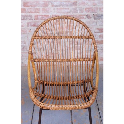 Wood Mid-Century Modern Armchairs in Rattan by Alan Fuchs, 1940s, Set of 3 For Sale - Image 7 of 14