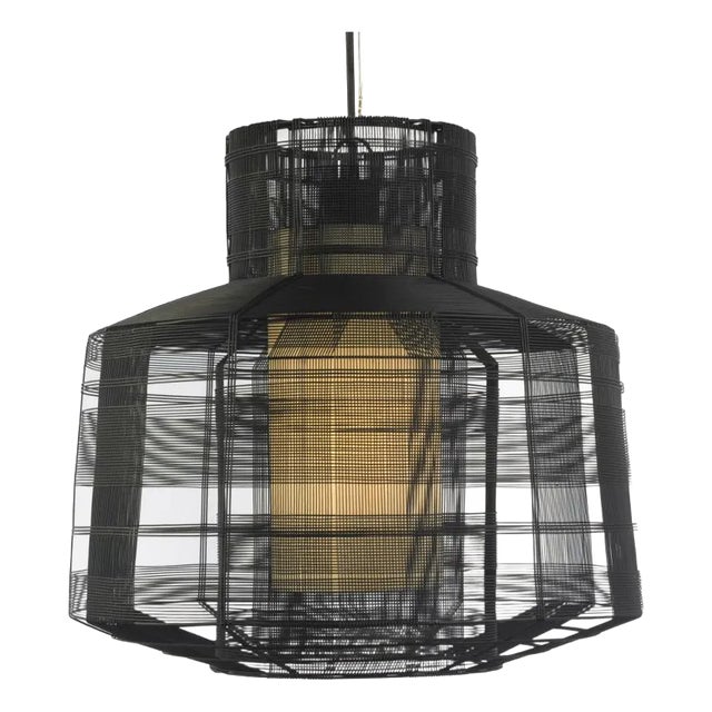 Galvanized Iron Pendant Light, Black - Busy by Oggetti For Sale