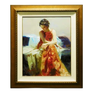 Pino "Solace" Hand Signed & Embellished on Canvas Custom Framed