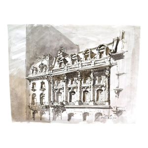 Stillman House Lycee Francais Nyc Watercolor on Paper
