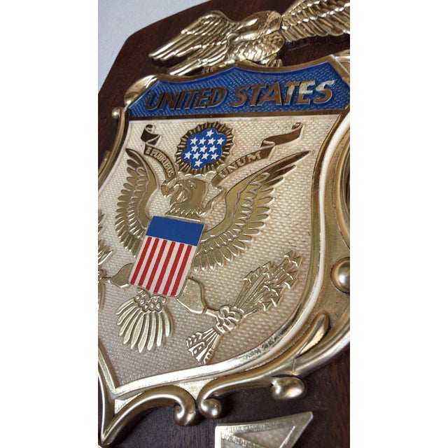 Vintage 1776-1976 United States Bicentennial celebratory plaque featuring a patriotic eagle and shield design. This...