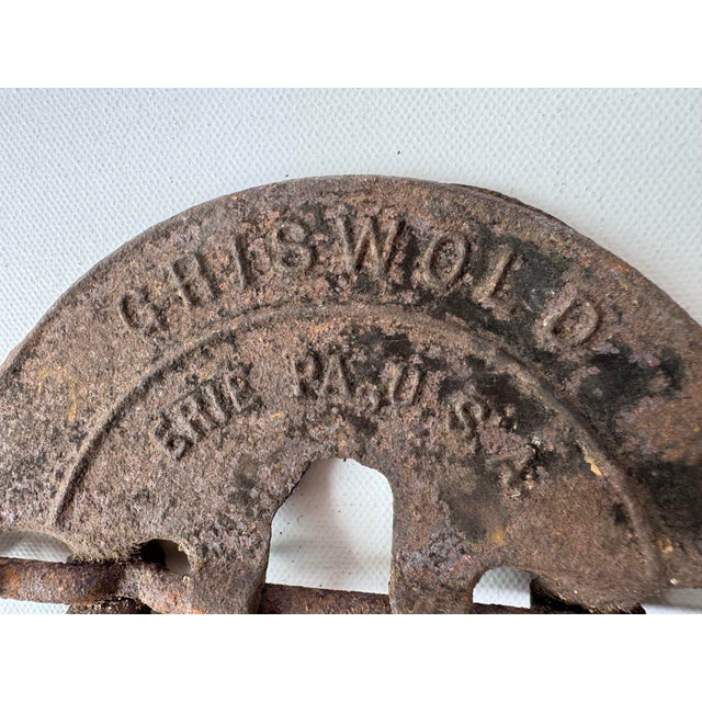 Early 20th-century Griswold cast iron stove-pipe damper marked “Griswold’s New Process Damper,” “No. 6,” and “Reversible...