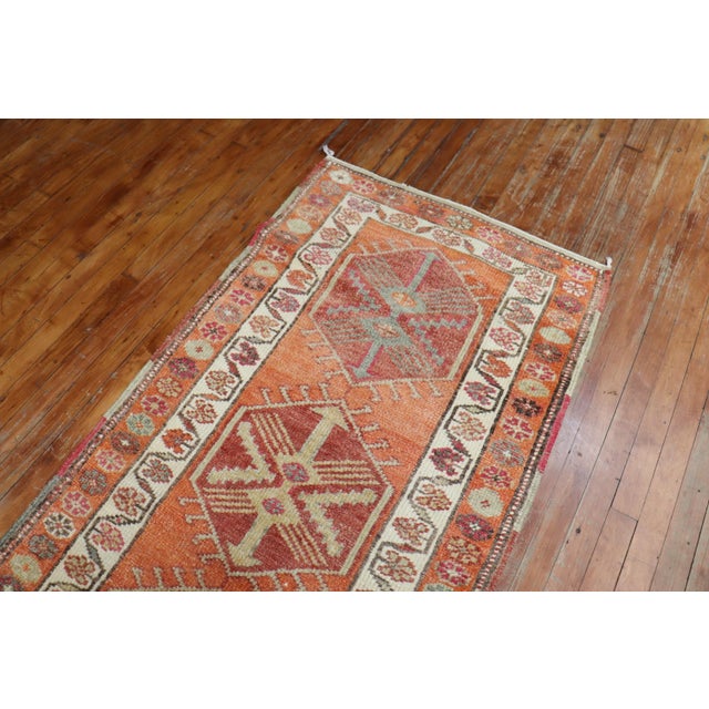 Turkish Vintage Orange Turkish Long Runner - 2'9" x 18'11" For Sale - Image 3 of 8