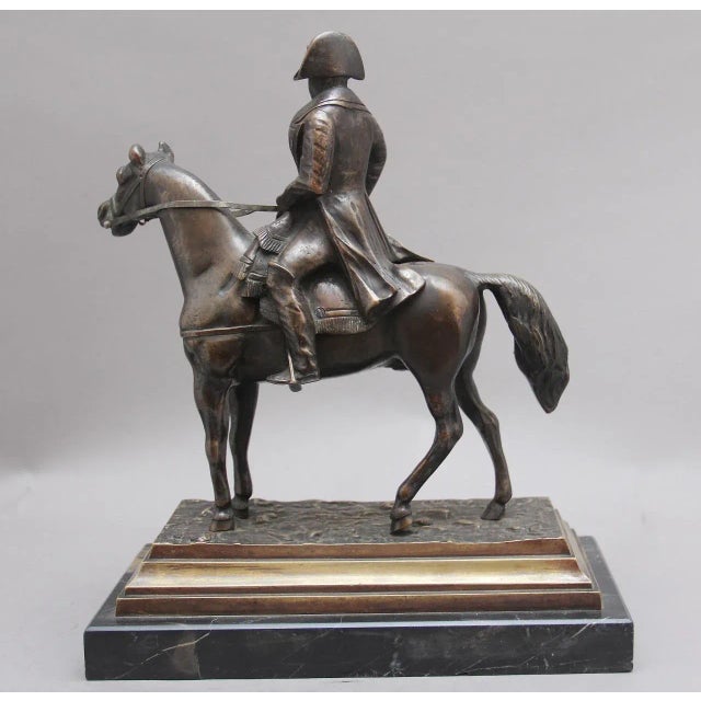 Metal 19th-Century Bronze Sculpture of Napoleon on Horseback For Sale - Image 7 of 11