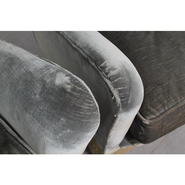 Mid-Century Green-Gray Velvet Armchairs attributed to G. Veronesi for ISA, Italy, 1950s, Set of 2 For Sale - Image 12 of 18